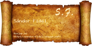 Sándor Fidél névjegykártya